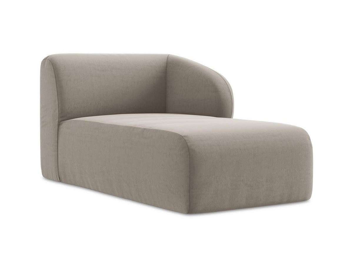 SOFAELEMENT Rechts Samt Stoff Grau - Taupe/Schwarz, Holzwerkstoff/Kunststoff (91/75/166cm) - Makamii