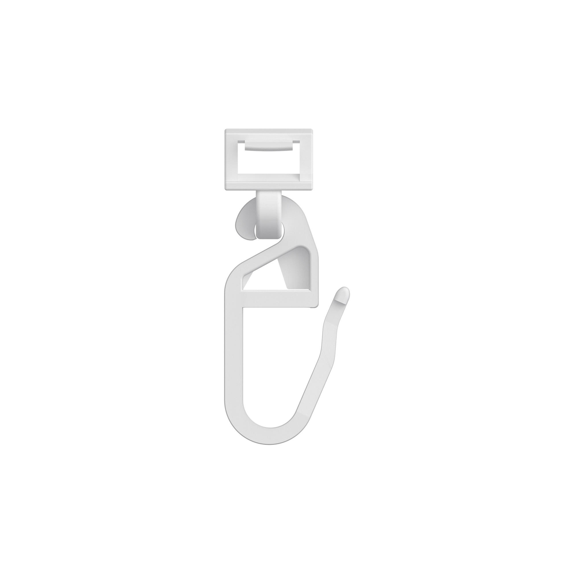 KLICKGLEITER KLICKI MIT FALTENHAKEN für Innenläufe / Gardinenschienen mit Nutbreite 5,2 bis 5,6 mm, Packung 100 Stück - Weiß, Kunststoff (1.1/3.4/1cm) - INTERDECO