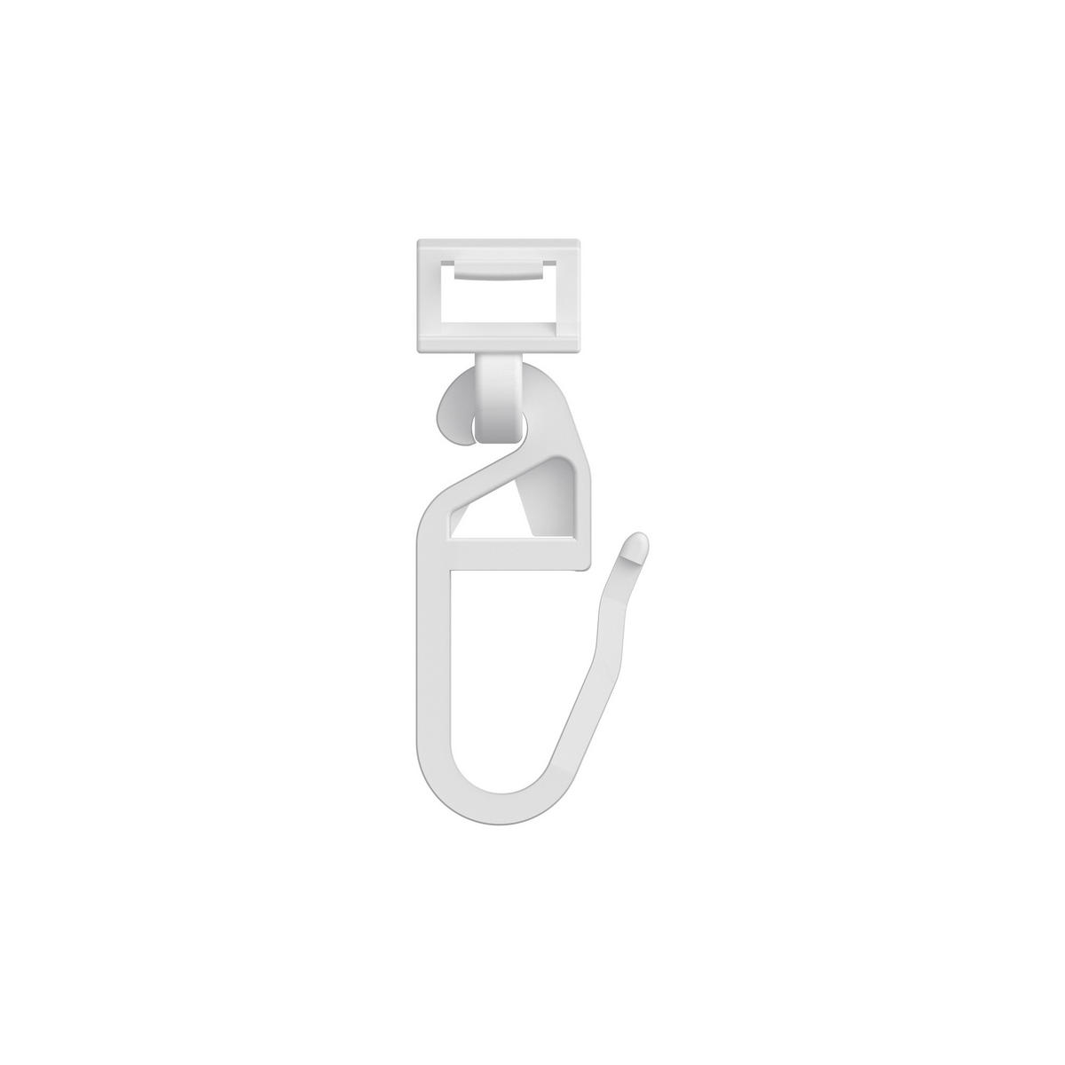 KLICKGLEITER KLICKI MIT FALTENHAKEN für Innenläufe / Gardinenschienen mit Nutbreite 5,2 bis 5,6 mm, Packung 100 Stück - Weiß, Kunststoff (1.1/3.4/1cm) - INTERDECO
