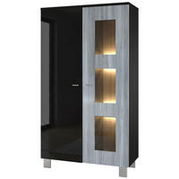 VITRINE Denjo Tür in Avola-Anthrazit - Anthrazit, Holzwerkstoff (71/129/35cm) - Vladon