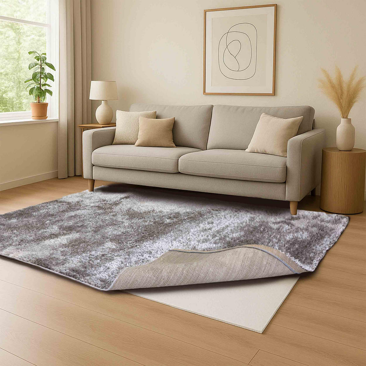 HOCHFLORTEPPICH PAULIE - Hellgrau, Textil (80/150cm) - Astra