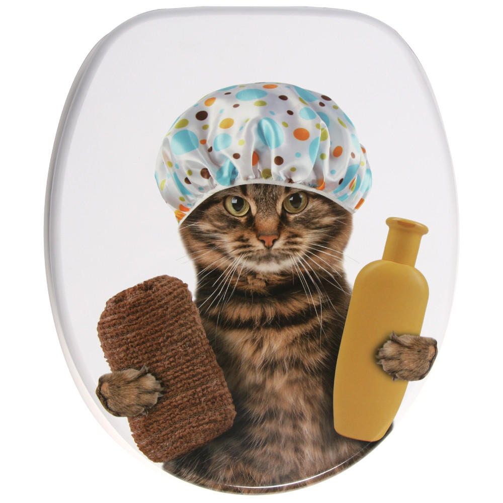 WC-SITZ mit Absenkautomatik Shower Cat - Braun, Holzwerkstoff (38/6/47cm) - Sanilo