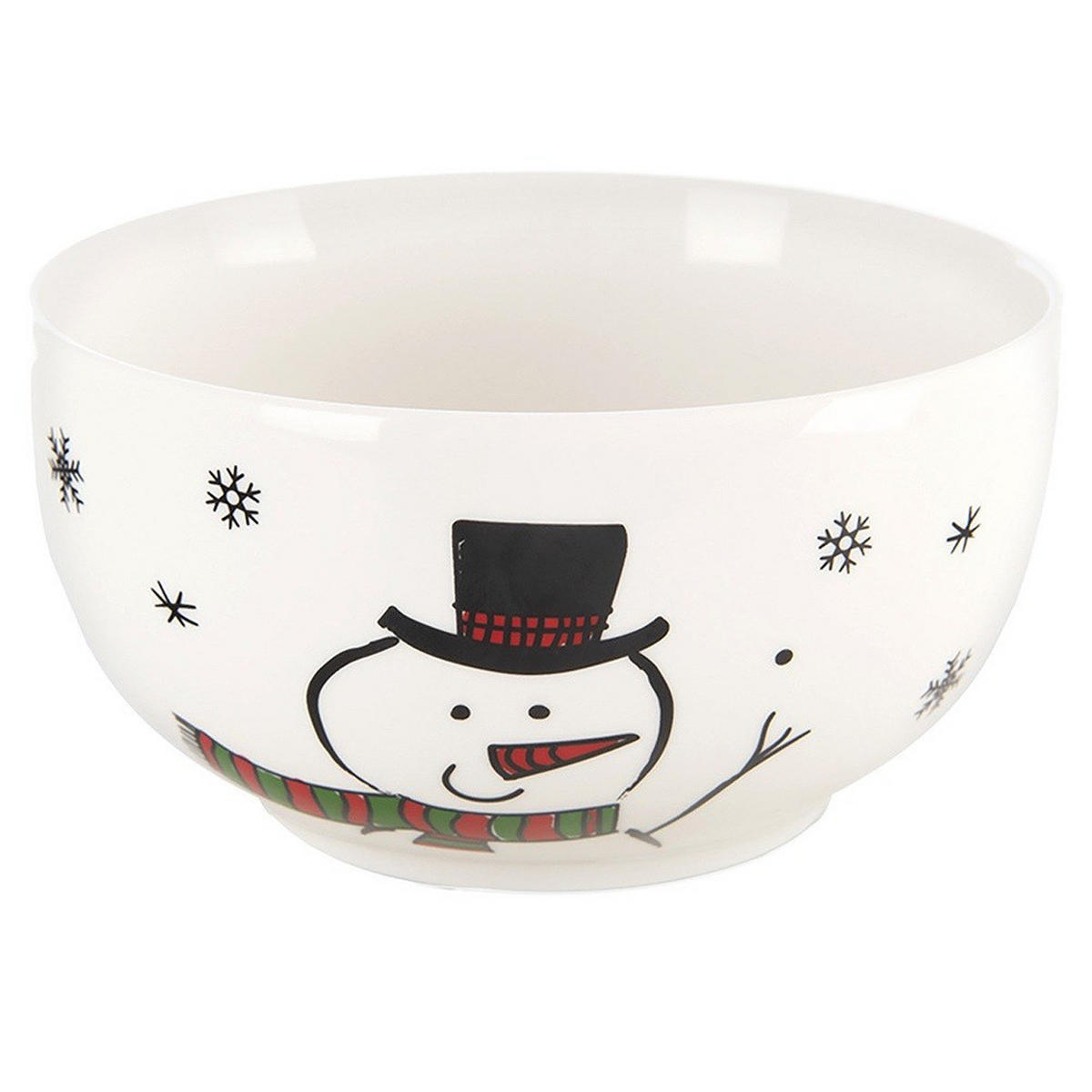 FRÜHSTÜCKSSET SCHNEEMANN, Porzellan, weiß, 2-teilig - Weiß, Keramik (0.35L) - Orion 