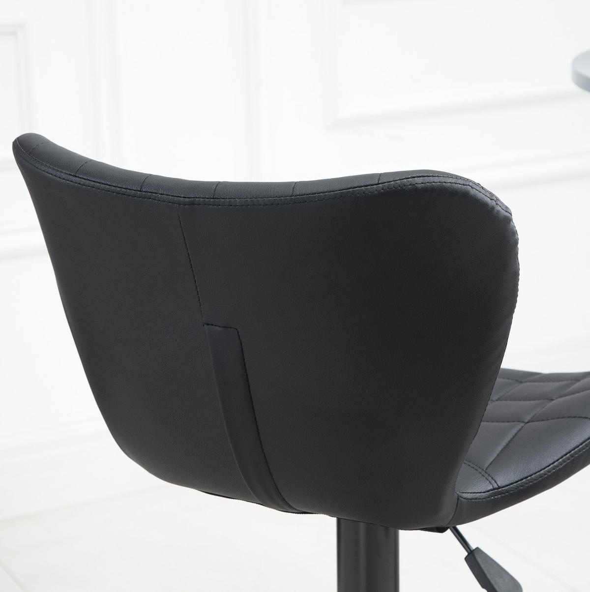 BARHOCKER 2er-Set höhenverstellbar drehbar Schwarz 57/58/87–107 cm - Schwarz, Leder (51.5/109/47cm) - MIVRAY