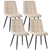 STUHL-SET 4 Stück Stoff-YZ6 - Beige, Textil (48/89/61cm) - HOMAVO