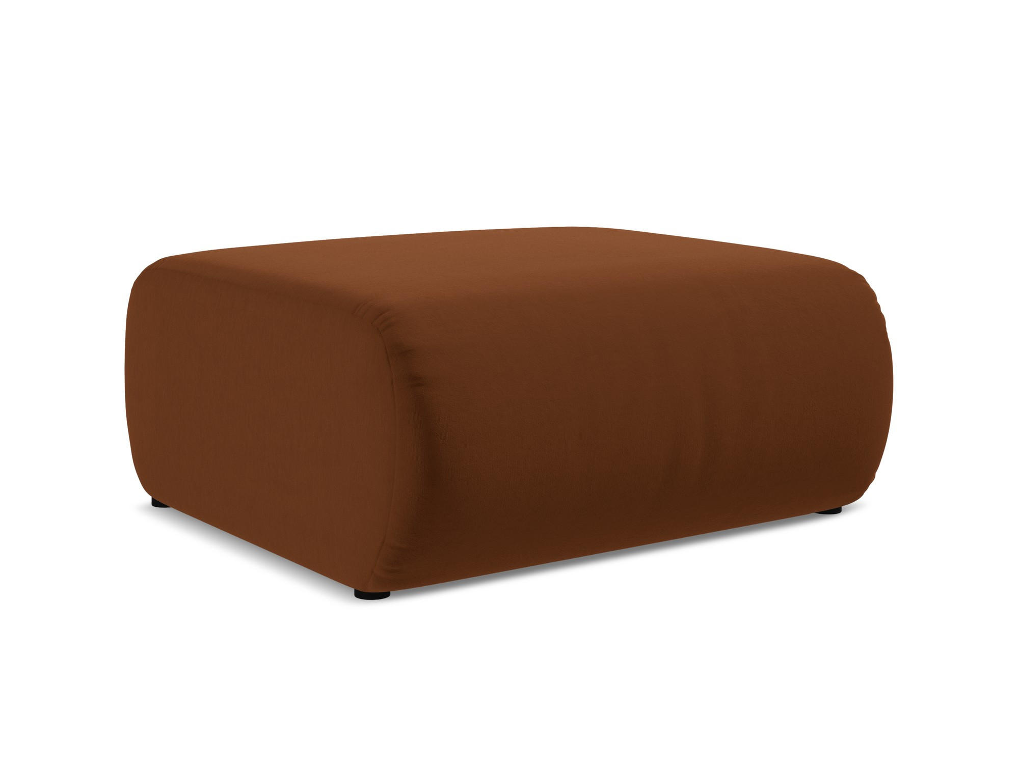POUF Samt Stoff Orange - Terracotta/Schwarz, Kunststoff/Textil (94/40/89cm) - Makamii