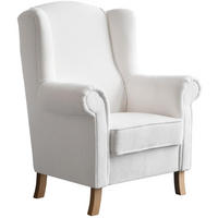 OHRENSESSEL Leonardo beige boucle-stoff - Beige, Holz/Textil (88/118/86cm) - Beautysofa