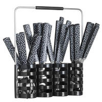 BESTECKSET für 6 Personen mit Ständer Schwarz 22/7/25 cm - Schwarz, Metall - Secret de Gourmet
