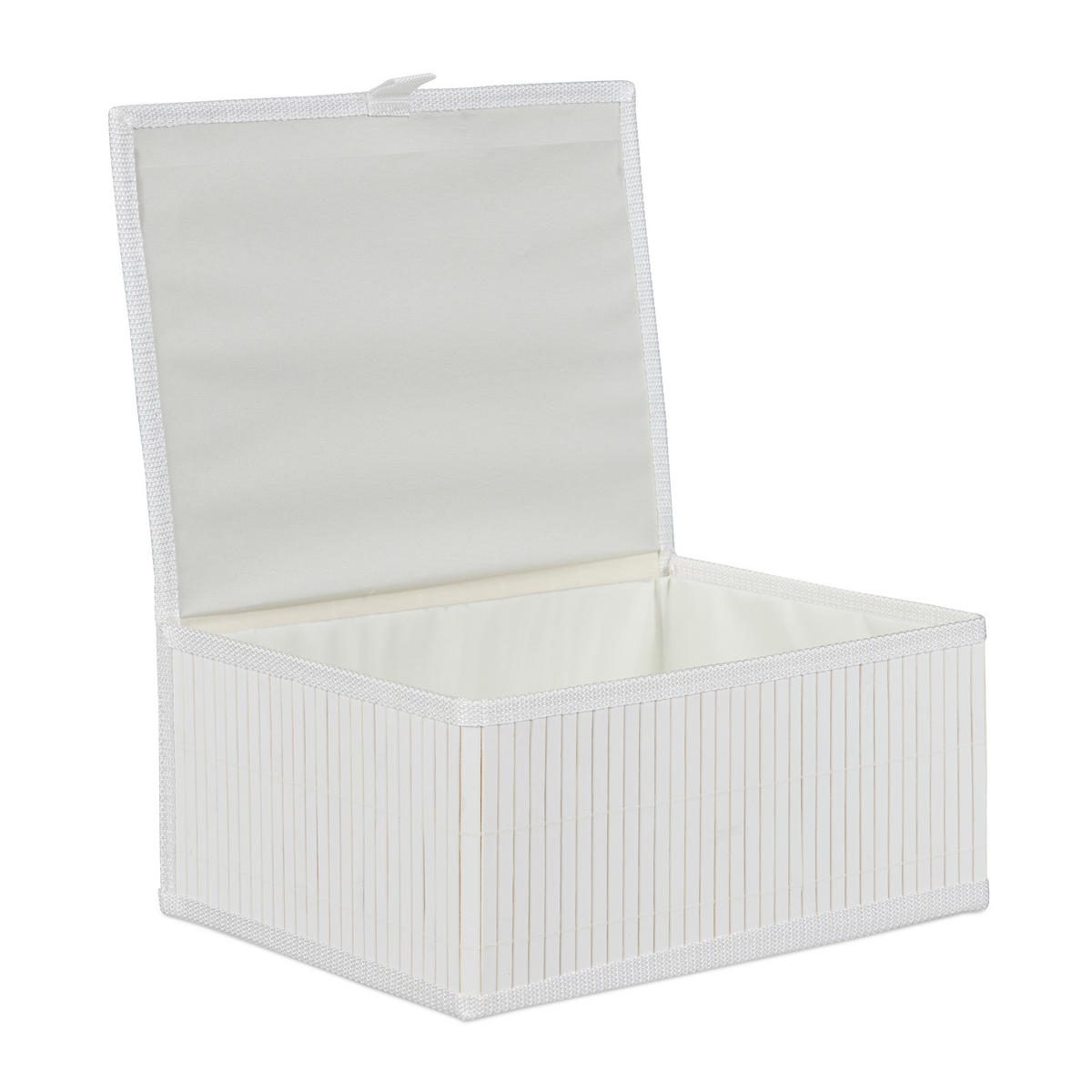 3-TLG.AUFBEWAHRUNGSKORB - Weiß, Holz/Textil (33/15/25.5cm) - Relaxdays