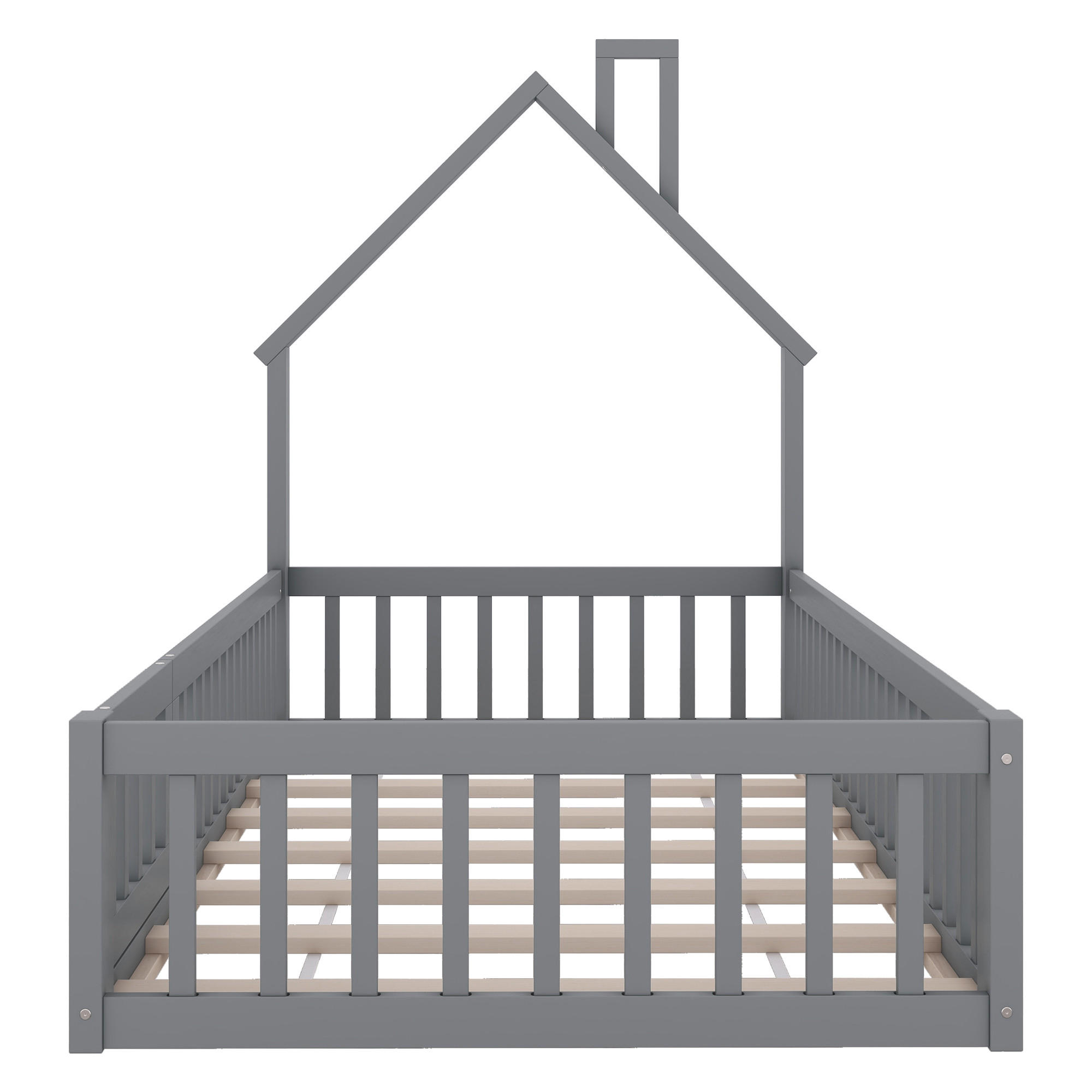HAUSBETT Kiefernholz 90/200 cm Grau - Grau, Holz - Raumix