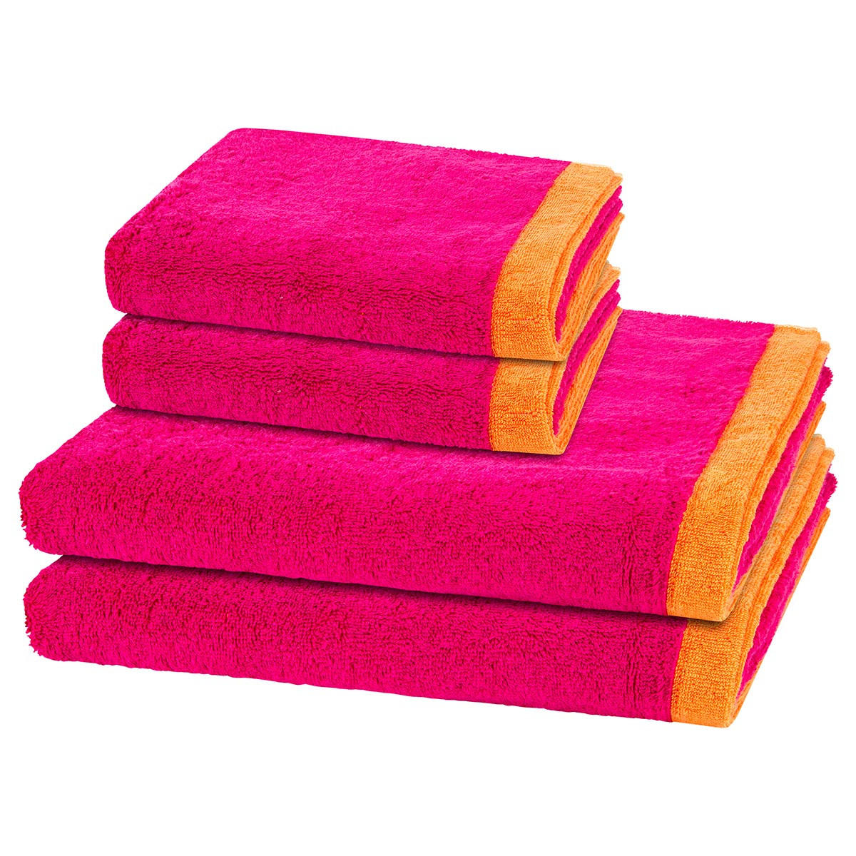 FROTTIERSET Lifestyle Splash 4-teilig - Pink, Textil (50/100cm) - Cawö