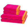 FROTTIERSET Lifestyle Splash 4-teilig - Pink, Textil (50/100cm) - Cawö
