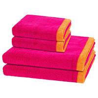 FROTTIERSET Lifestyle Splash 4-teilig - Pink, Textil (50/100cm) - Cawö
