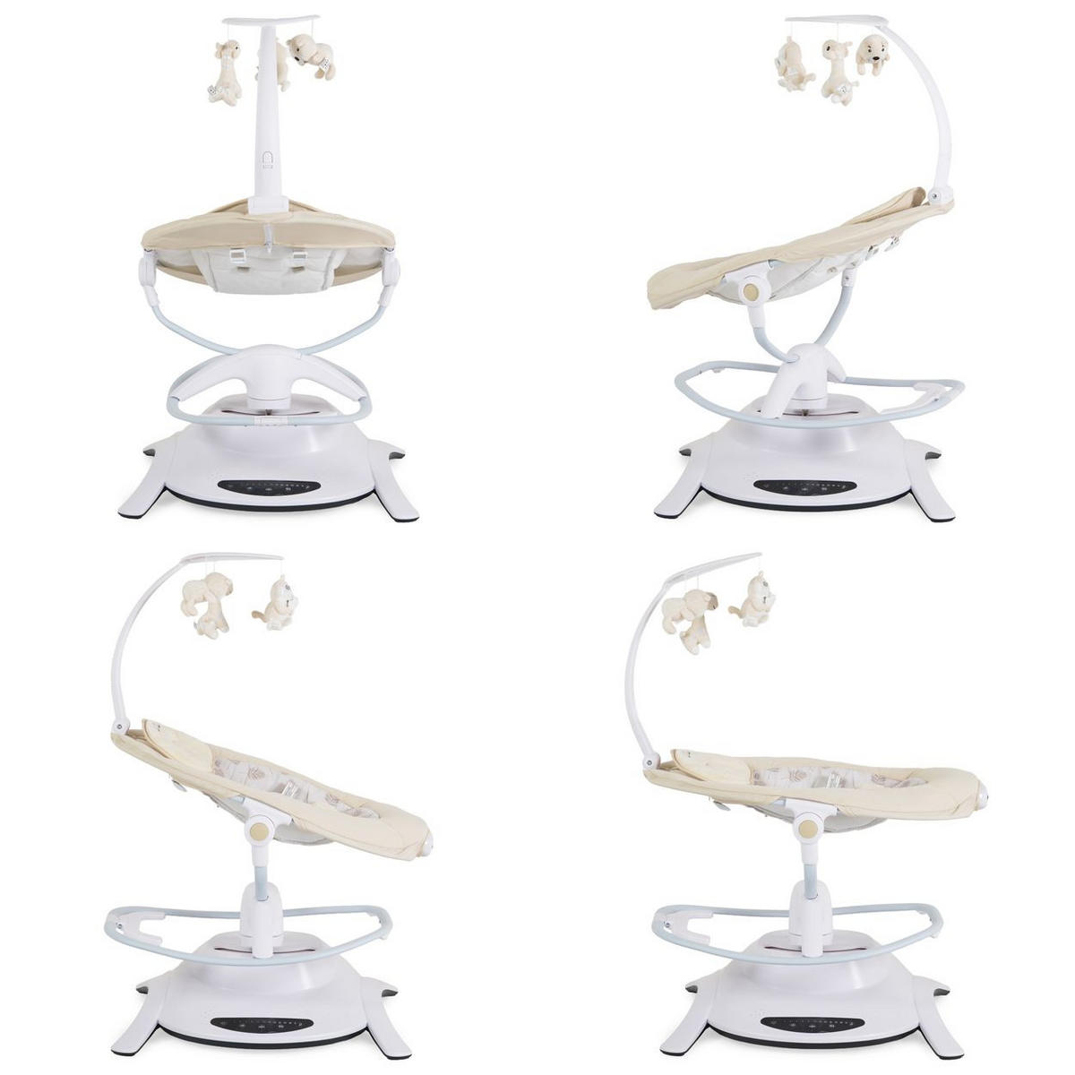 BABYWIPPE La Scala beige Bewegungsmelder, Vibration, Fernbedienung, 6 Schaukelmethoden - Beige, Metall - Cangaroo