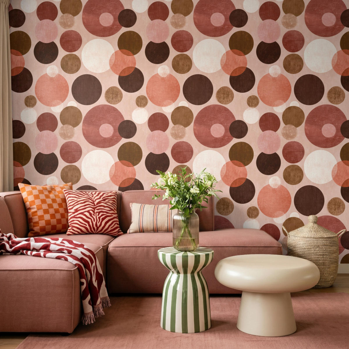 TAPETE - Kreise - Modern - Farbenfroh - 280x200 cm - Multicolor, Papier (280/200cm) - OnlyWow