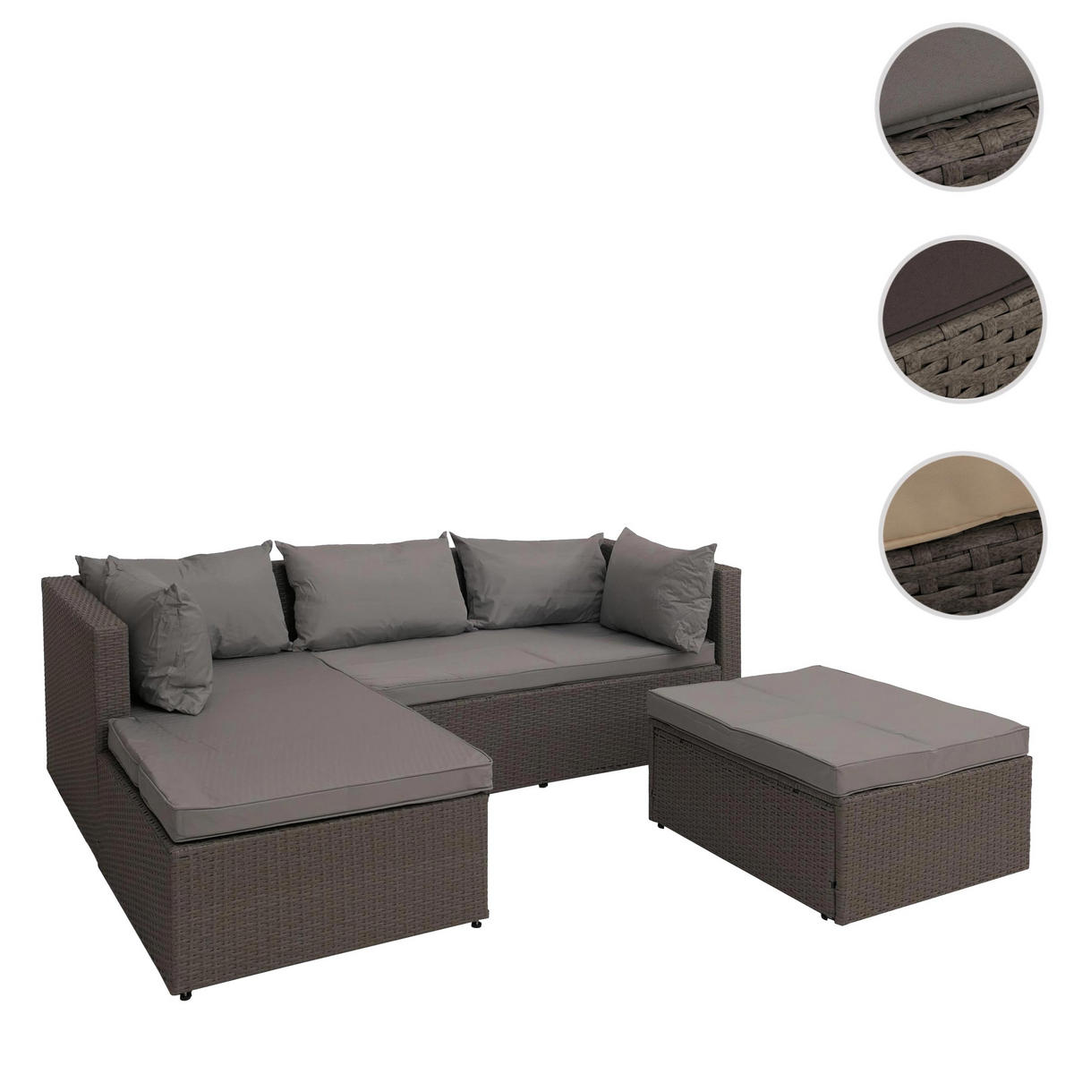 LOUNGEGARNITUR Grau - Grau, Kunststoff - MCW