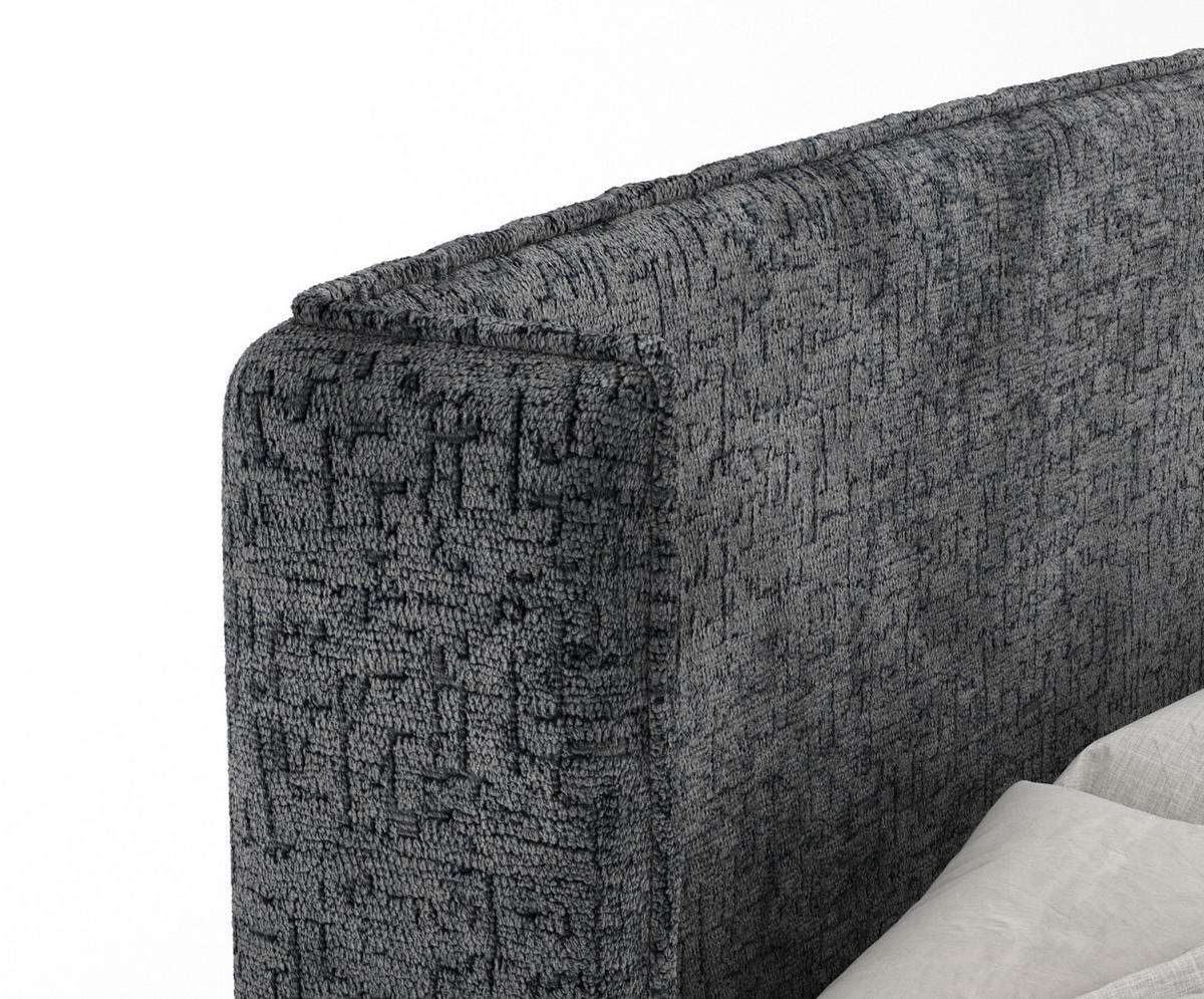 KONTINENTALBETT Ardis Anthrazit 160/200 cm mit Matratze und Topper - Anthrazit/Schwarz, Holz/Holzwerkstoff (160/200cm) - Maison de Reve
