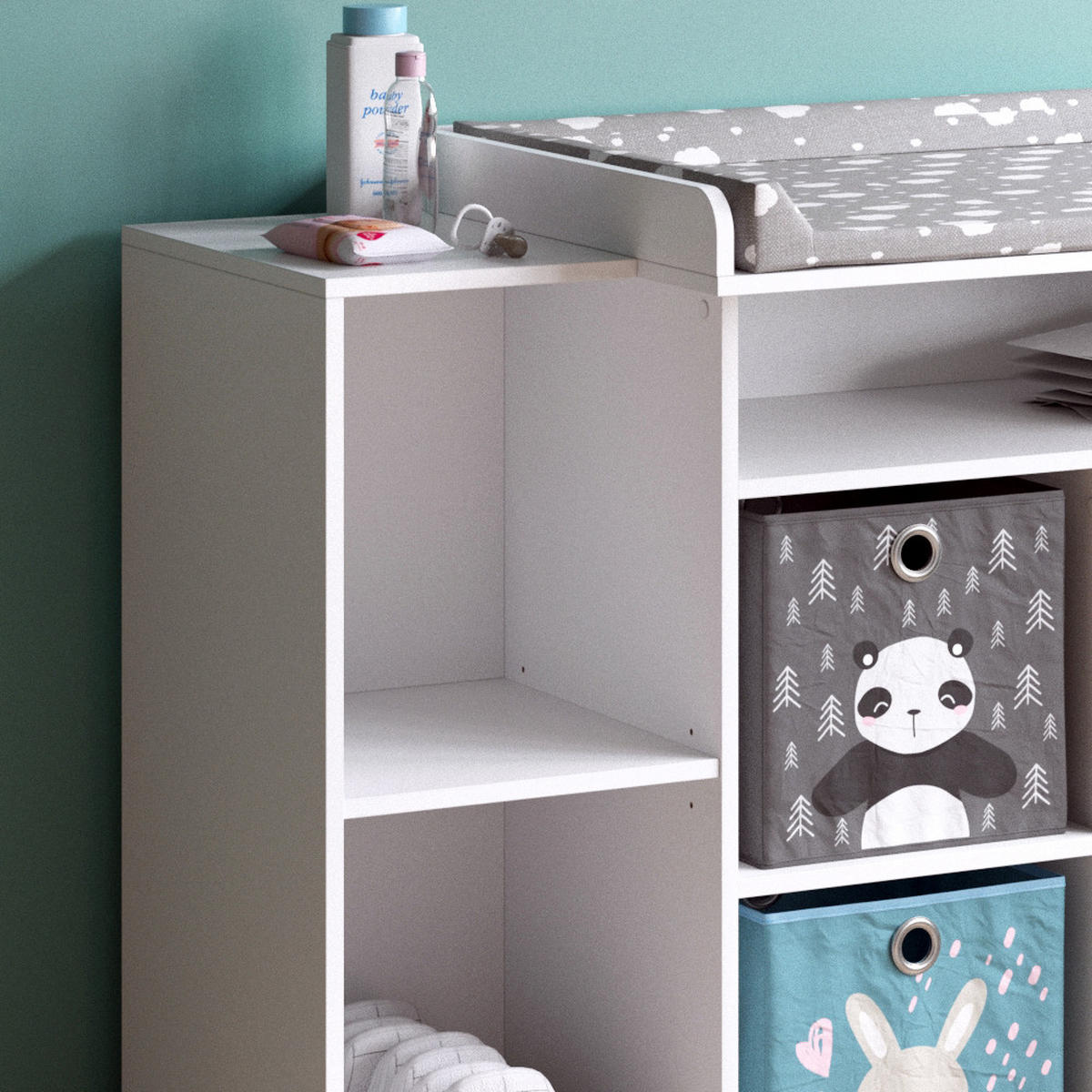 KOMODOVÝ PŘEBALOVACÍ STŮL Oskar Bílá - bílá, kompozitní dřevo (113/100/53cm) - Vicco