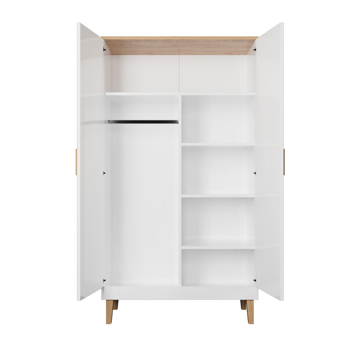 SCHRANK 2 Türen Denver Weiß - Weiß, Holzwerkstoff (55/184/100cm) - Petits-meubles