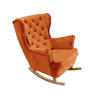 SCHAUKELSESSEL mit gepolstertem Sitz und Armlehnen, 102x81x95 cm, Orange_29825 - Buchefarben/Bernsteinfarben, Holz/Textil (81/102/95cm) - DomoHome