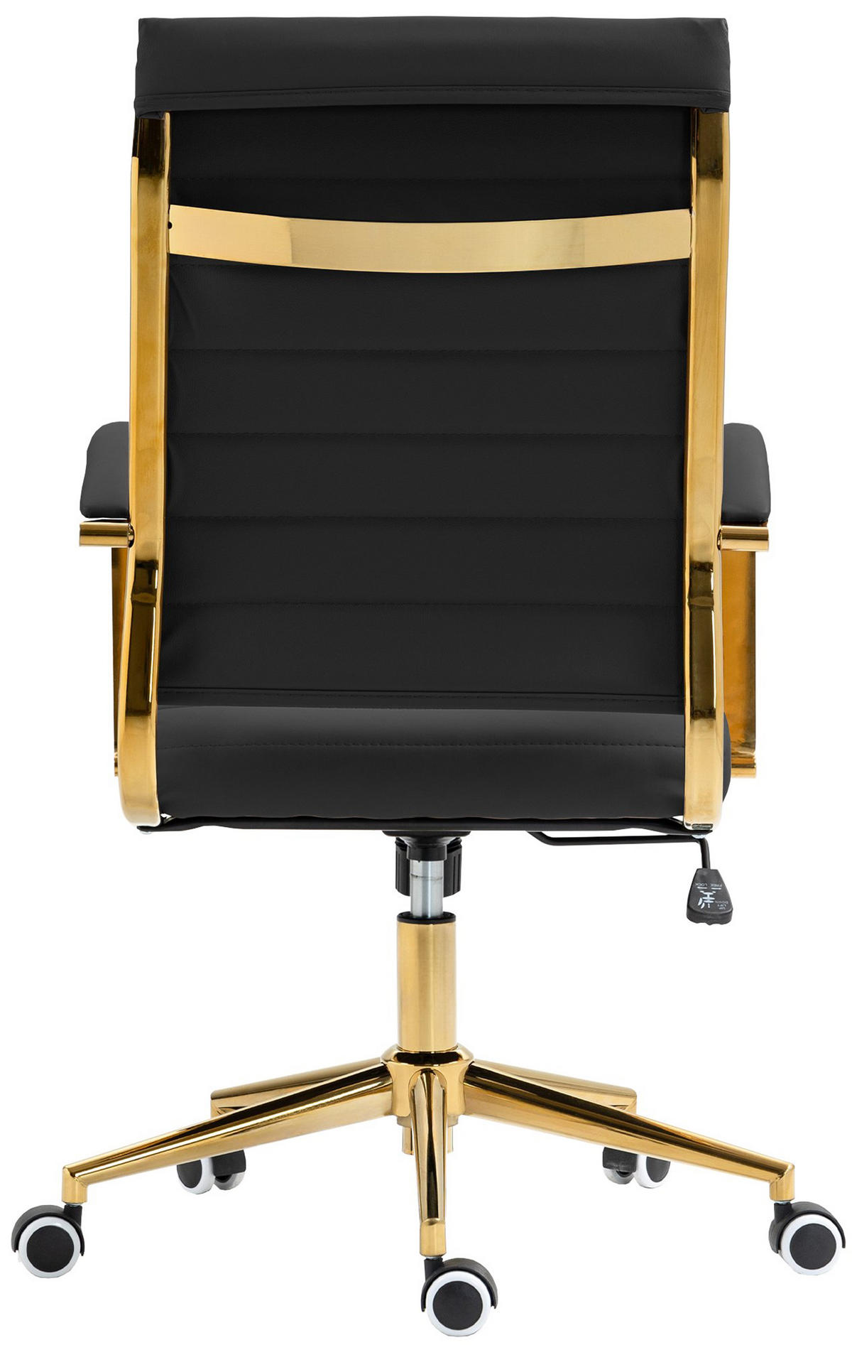 BÜROSTUHL Vantor Kunstleder schwarz - Goldfarben/Schwarz, Metall (57/109/59cm) - TPFLiving