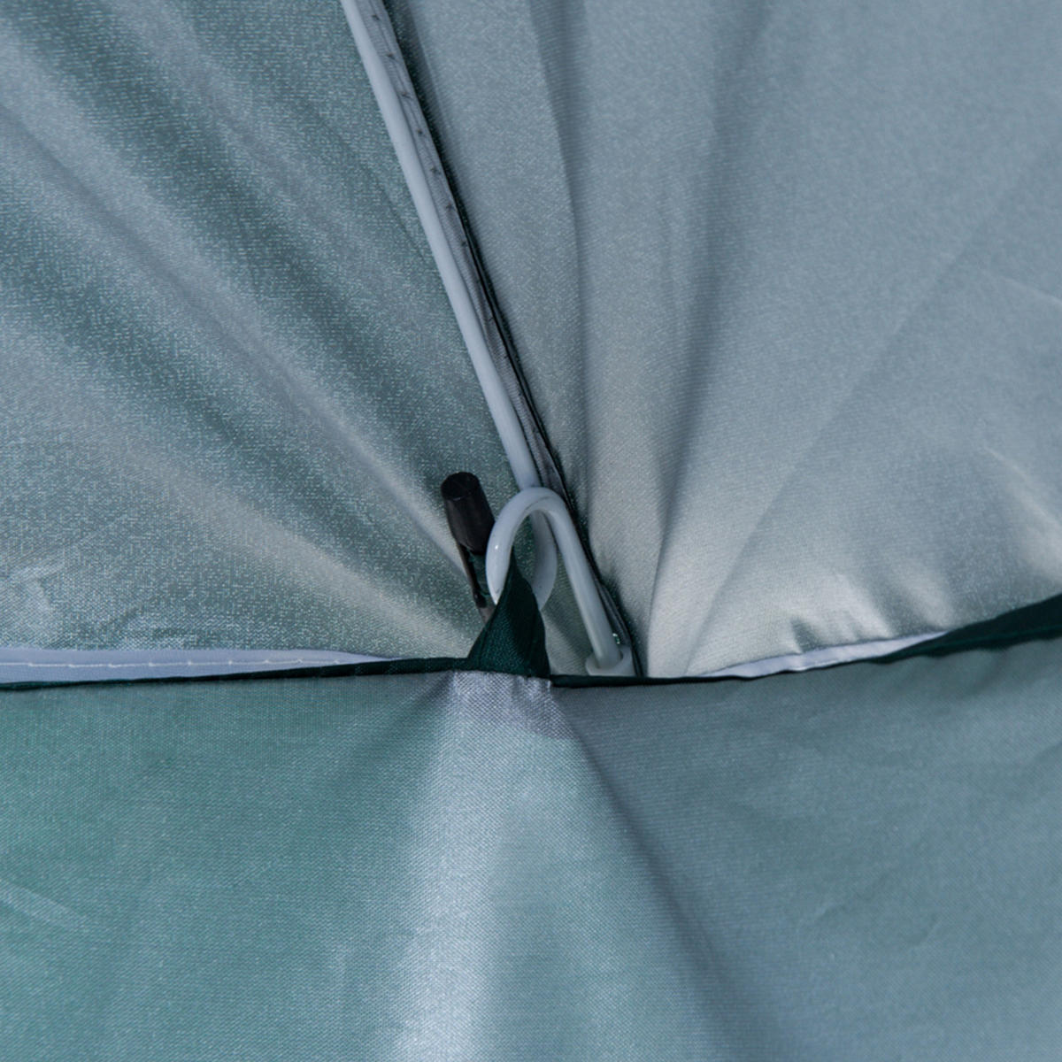 SONNENSCHIRM DE-05555 Mit Seitenwand, Strandschirm Dunkelgrün - Dunkelgrün, Textil/Metall (220/220cm) - ComfortXL