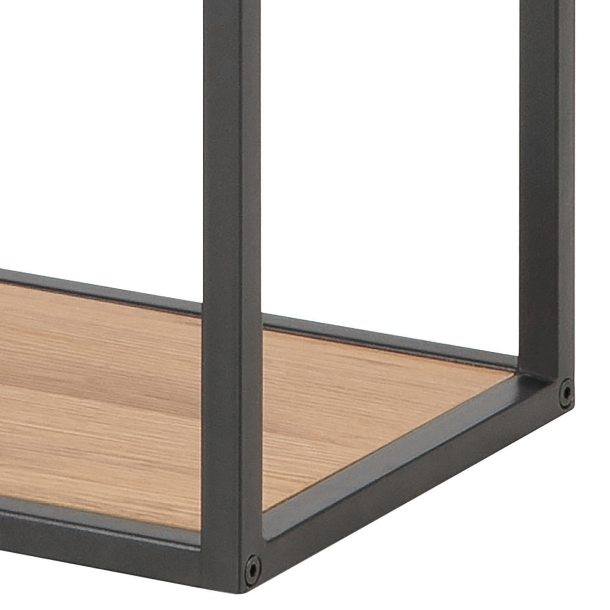 REGAL - Wildeiche Dekor / Schwarz - Braun, Holzwerkstoff/Metall (37/108/24cm) - home24