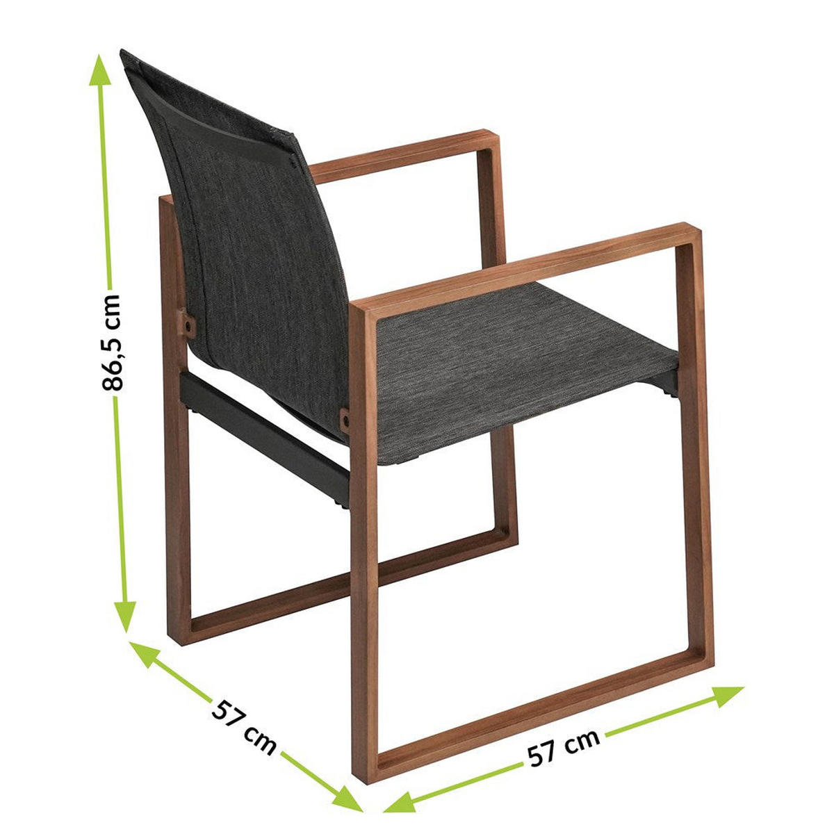 GARTENMÖBEL-SET Nida Anthrazit/Braun - Anthrazit, Metall - kommodly