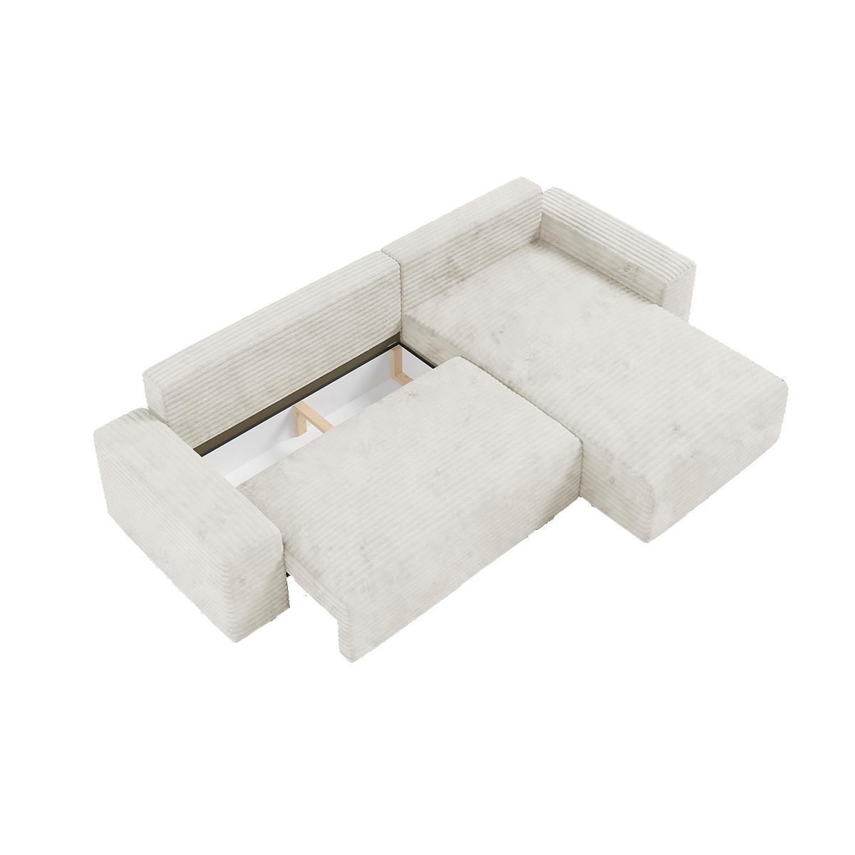 ECKSOFA Fabio 3 Sitzplätze Weiß - Weiß, Holz (260/102cm) - Petits-meubles