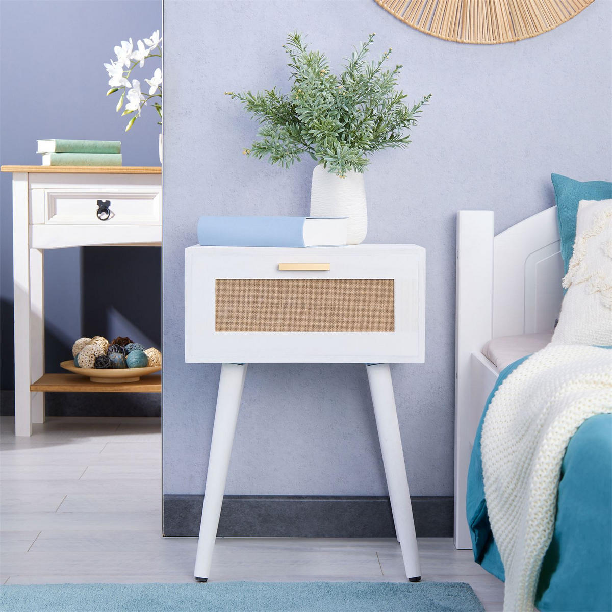 NACHTTISCH KIRAN - Weiß, Holz (40/57/36cm) - CARO-Möbel