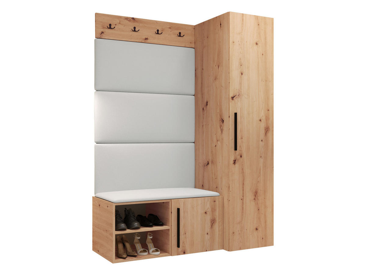 GARDEROBEN-SET Medi II - Schwarz/Weiß, Holzwerkstoff/Kunststoff (40/191/50cm) - MIRJAN24