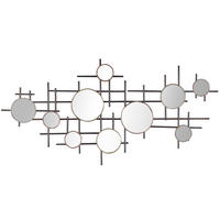 WANDSPIEGEL schwarz/gold/kupfer 10-teilig 113/55 cm Ibos - Messingfarben/Schwarz, Metall (113/55/2cm) - Beliani