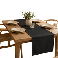 TISCHLÄUFER Dunkelgrau 40×160cm Leinenoptik, wasserabweisend & waschbar - Dunkelblau, Textil (40/160cm) - SHOPENTRA