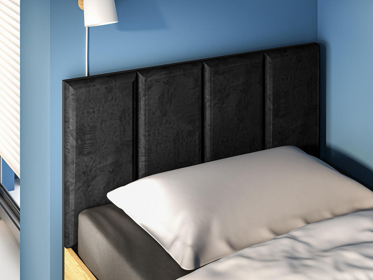 BETT Colt schwarz / Craft Gold Eiche 93 / 207 / 90cm - Braun, Holz/Holzwerkstoff (90/200cm) - Feldmann-Wohnen