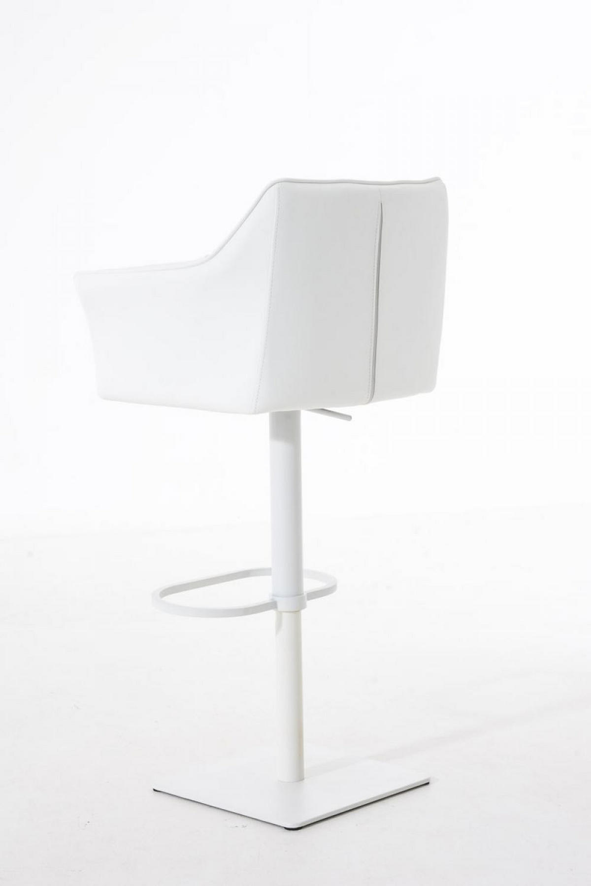 BARHOCKER Lederlook Weiß - Weiß, Textil/Metall (64/88/45cm) - CLP