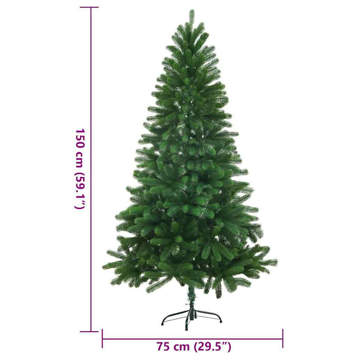 WEIHNACHTSBAUM Künstlicher Naturgetreue Nadeln 150 Cm Grün - Grün, Kunststoff (150cm) - vidaXL