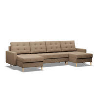 U-SOFA MIT SCHLAFFUNKTION ELMA, Braun - Braun, Textil (294/92/140cm)