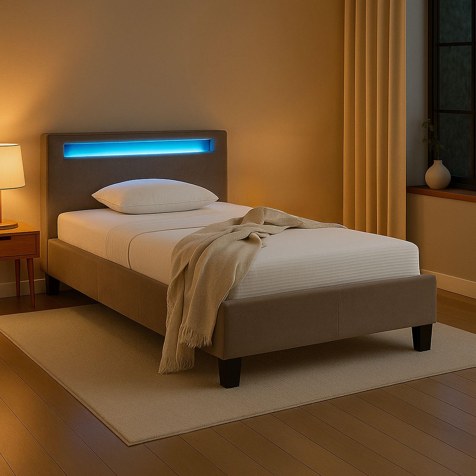 POLSTERBETT BAGO 90X200 CM - Greige, Textil (90/200cm) - IDIMEX