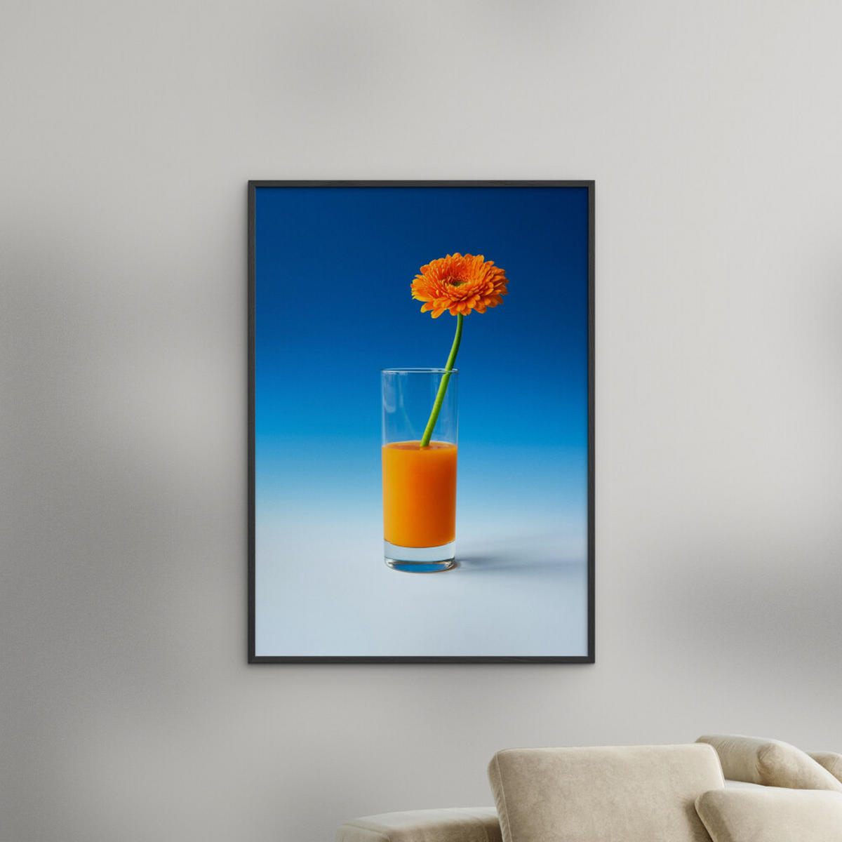 POSTER mit Rahmen Supermercat - Suck it up - Blau/Schwarz, Holz/Papier (70/100cm) - Poster&Frame