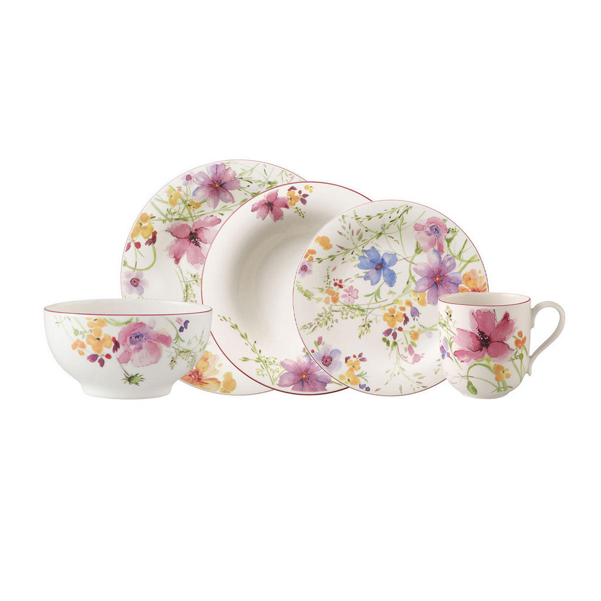 STARTER-SET Mariefleur Basic bunt 10er Set - Multicolor, Keramik (28/32/38cm) - Villeroy & Boch