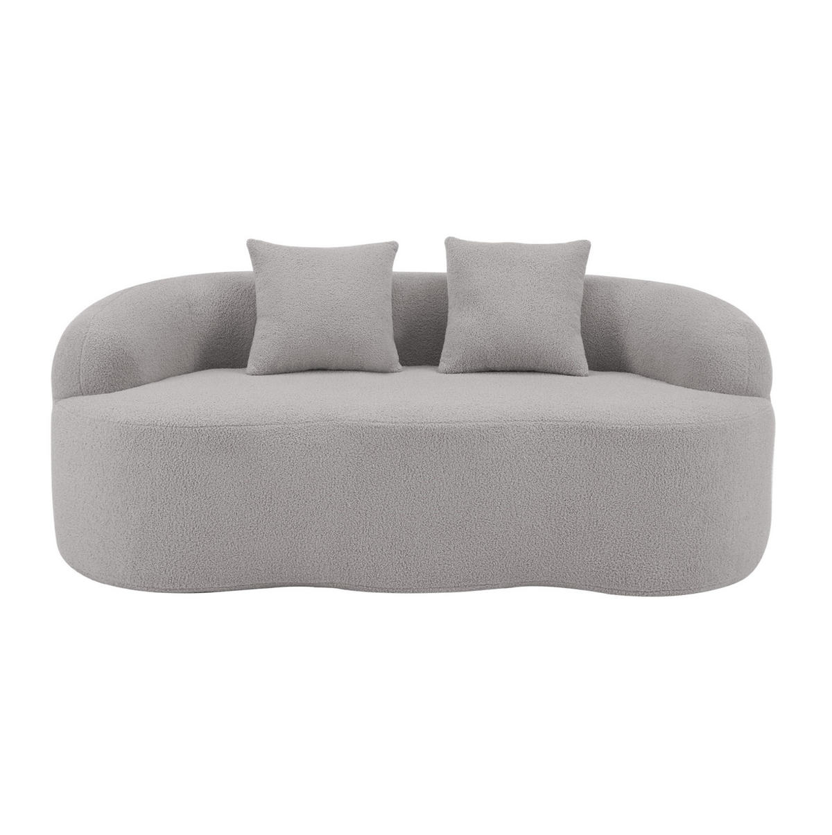 DVOUMÍSTNÁ pohovka se zaoblenými područkami a integrovanými polštáři, bez montáže, Světle šedá - světle šedá, plast (170/70/89cm) - Redom
