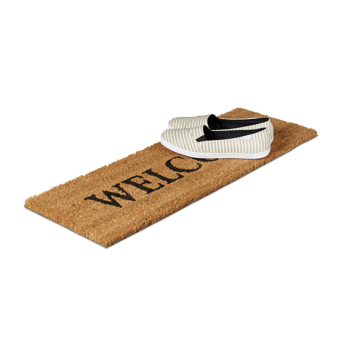 FUSSMATTE - Hellbraun, Kunststoff/Textil (75/25cm) - Relaxdays