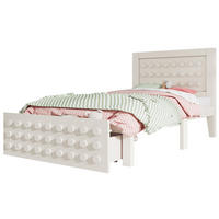 KINDEREINZELBETTEN aus Holz 90x200 cm in Weiß mit Schublade & Stauraum - Weiß, Holz (90/200cm) - Modfu