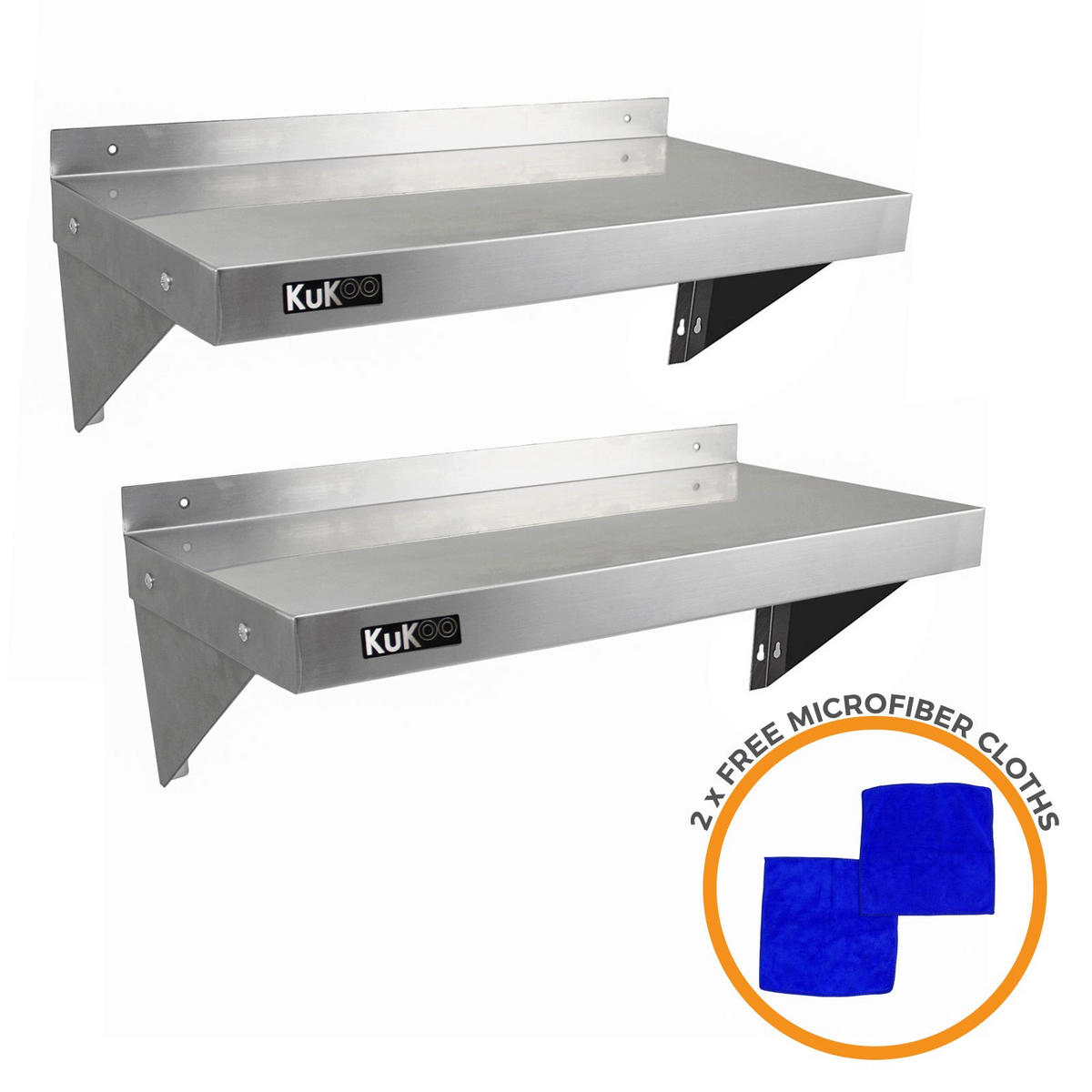 WANDREGAL 2 x 900mm - Silberfarben, Metall (90/23/30cm) - Kukoo