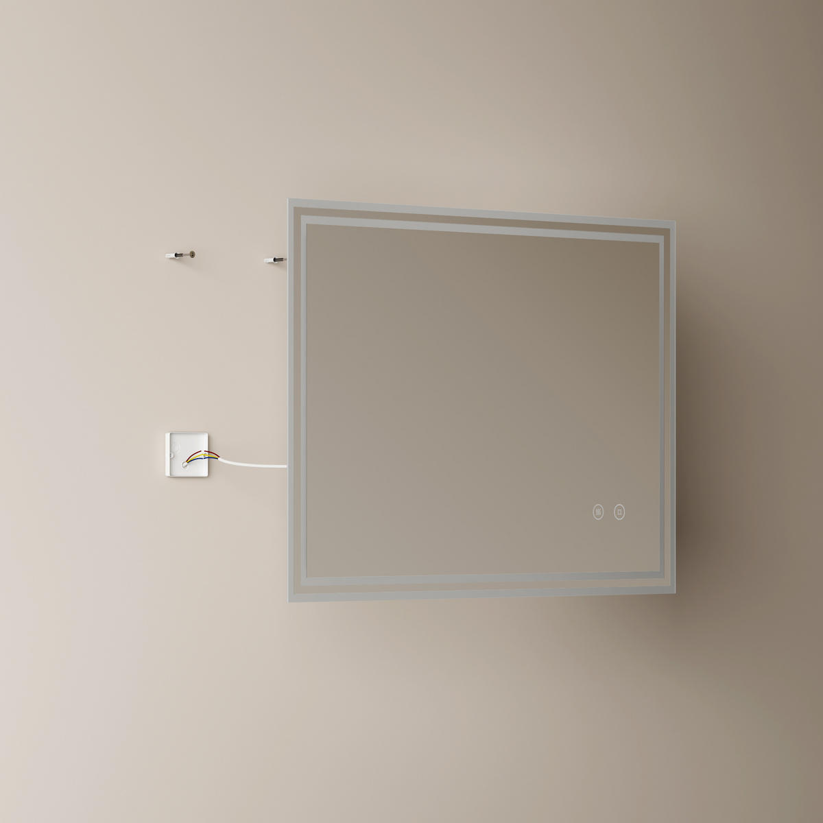 OGLINDA de baie cu LED-uri 80/60 cm - transparent, sticlă (80/60/3.5cm) - EMKE