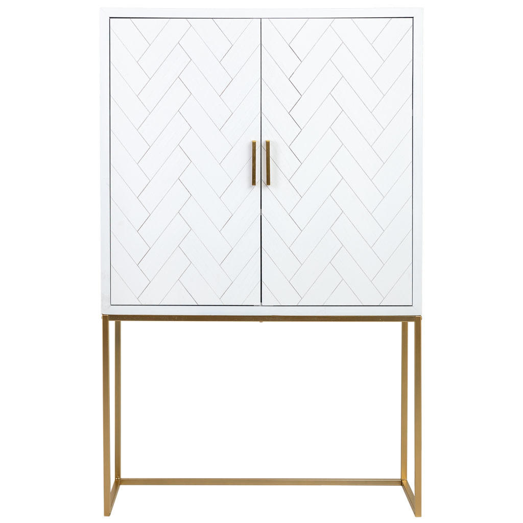 HIGHBOARD mit 2 türiger aus holz und metall 100x40x160 cm - Weiß, Holz (100/160/40cm) - Wanderlust