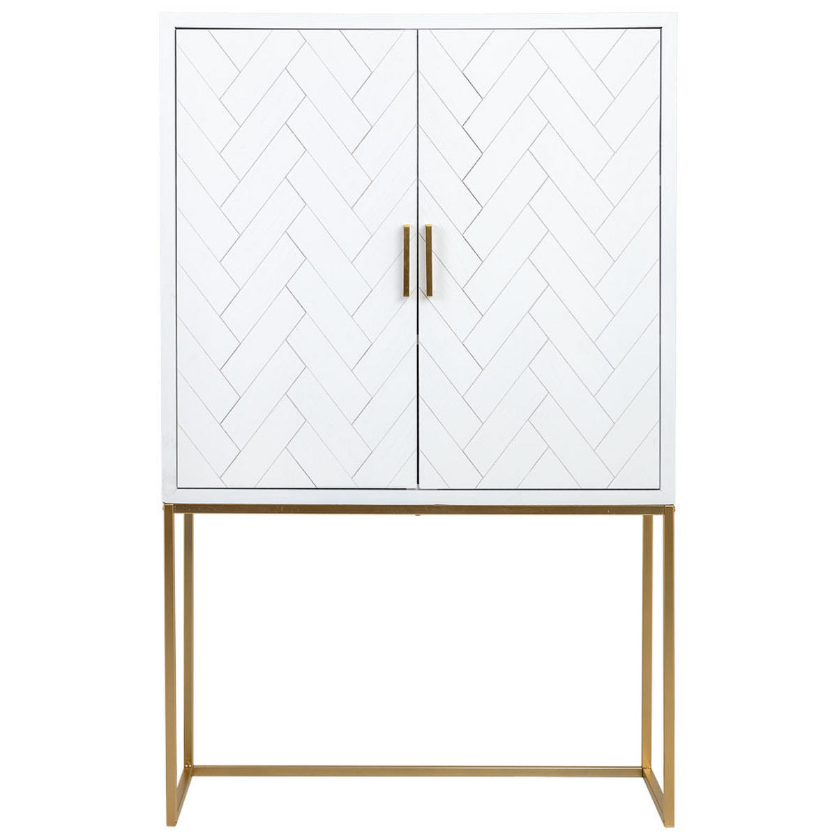 HIGHBOARD mit 2 türiger aus holz und metall 100x40x160 cm - Weiß, Holz (100/160/40cm) - Wanderlust