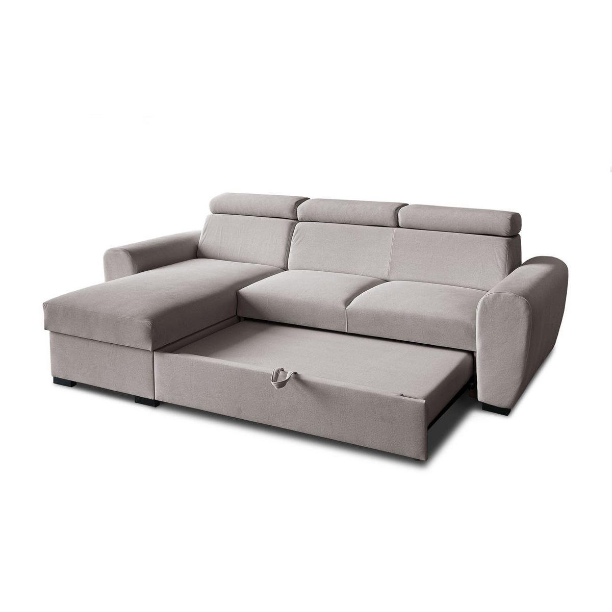 ECKSOFA FALCO mit Schlaffunktion Elli 26 - Grau, Textil (253/174cm) - Lookway