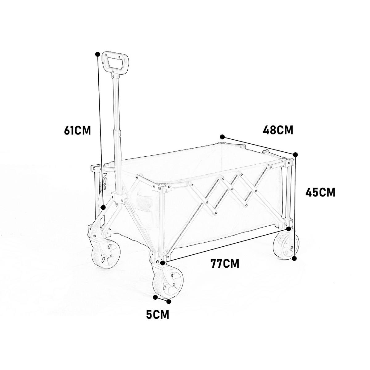 GARTENWAGEN 80L Beige & Stahl – Moderner Outdoor-Transportwagen mit All-Terrain-Rädern & Teleskopgriff - Bernsteinfarben, Metall (77/45/48cm) - Urban Meuble