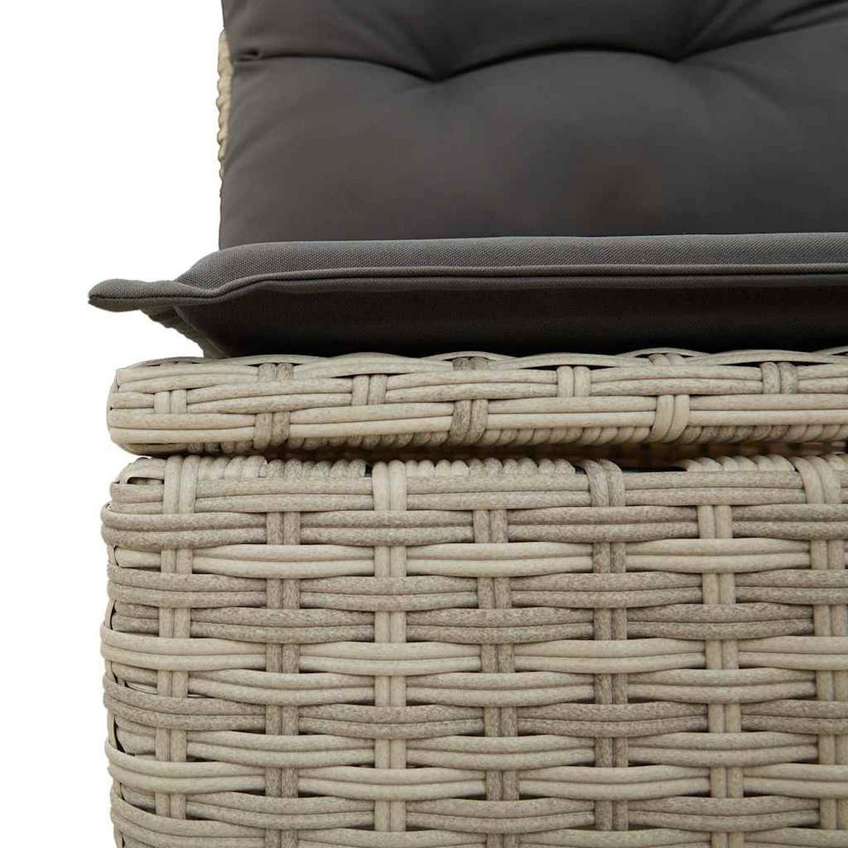 GARTENSOFA Mit Kissen 3-Sitzer Hellgrau Poly Rattan - Grau, Kunststoff (172/69/62cm) - vidaXL